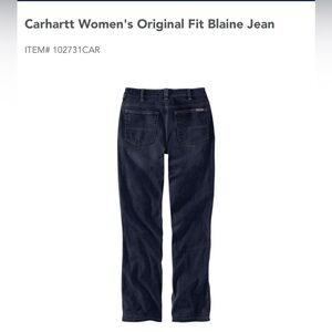 NWT Carhartt Women's Blaine blue Jean dark wash sz 6 short